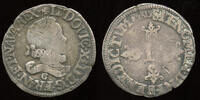France 1/2 franc au grand buste lauré et au col fraisé Louis XIII (1610-1643) Saint-Lô mint -