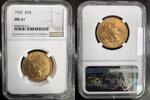 USA 10 DOLLARS 1932 PHILADELPHIE TETE D'INDIEN - NGC MS 61 NGC MS 61 2700,00 EUR  Excl. 20,00 EUR Verzending