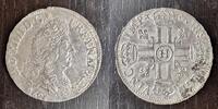 FRANCE DEMI ECU AUX 8L 1691 H LA ROCHELLE LOUIS XIV 1643-1715 -13,62G  1100,00 EUR  Excl. 20,00 EUR Verzending