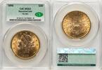 US $20 Repunched Date 1896 Liberty Head $20 CACG MS62