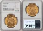 US 1870 Liberty Head $20 NGC MS62