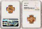 US $3 1879 Three Dollar NGC MS66 18929,95 EUR  Excl. 38,65 EUR Verzending