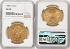 US 1885-CC Liberty Head $20 NGC AU50