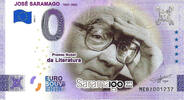 Portugal 0 Euro 0 Euro biljet Portugal 2022 - José Saramago KLEUR -