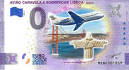 Portugal 0 Euro 0 Euro biljet Portugal 2021 - Aviao Caravela a Sobrevoar Lisboa KLEUR -