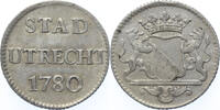 Duit Utrecht-stad Duit zilver 1780 -