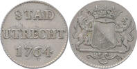 Duit Utrecht-stad Duit zilver 1764 -