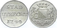 Duit Utrecht-stad Duit zilver 1744 -