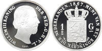 1 Gulden Replica 1 Gulden 1867 Willem III in Zilver -