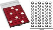 54 2 euro Muntbox rond voor 54 2 euro's donkerrood -