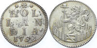 Duit Holland Duit zilver 1758 -