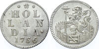 Duit Holland Duit zilver 1756 -