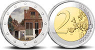 2 Euro 2 Euro munt kleur Vermeer Het Straatje -