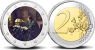 2 Euro 2 Euro munt kleur Vermeer De Astronoom -