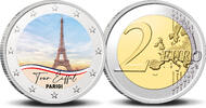 2 Euro 2 Euro munt kleur Tour Eiffel -