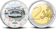 2 Euro 2 Euro munt kleur Ponte di Rialto Venezia -