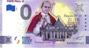 0 Euro 0 Euro biljet Vaticaan 2022 - Pope Paul VI KLEUR -