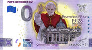 0 Euro 0 Euro biljet Vaticaan 2022 - Pope Benedict XVI KLEUR -