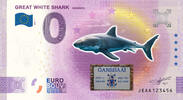 0 Euro 0 Euro biljet South Africa 2022 - Great White Shark Gansbaai KLEUR -