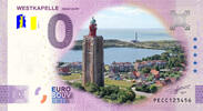 0 Euro 0 Euro biljet Nederland 2023 - Westkapelle Hoge Licht KLEUR -