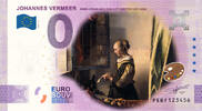 0 Euro 0 Euro biljet Nederland 2021 - Vermeer Brieflezend meisje bij het venster KLEUR -
