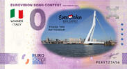 0 Euro 0 Euro biljet Nederland 2021 - Eurovisie Songfestival Rotterdam KLEUR -