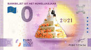 0 Euro 0 Euro biljet Nederland 2021 - Bankbiljet uit het huwelijksjaar KLEUR -