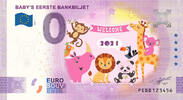 0 Euro 0 Euro biljet Nederland 2021 - Baby's eerste bankbiljet KLEUR ROZE -