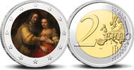 2 Euro 2 Euro munt kleur Rembrandt Het Joodse bruidje -