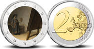 2 Euro 2 Euro munt kleur Rembrandt De schilder in zijn Atelier -