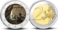 2 Euro 2 Euro munt kleur Vermeer VII De Schilderkunst -