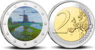 2 Euro 2 Euro munt kleur Mondriaan - Oostzijdse molen -