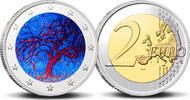 2 Euro 2 Euro munt kleur Mondriaan Avond - De rode boom -