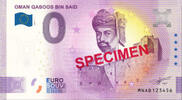 0 Euro 0 Euro biljet Oman 2021 - Qaboos Bin Said SPECIMEN -