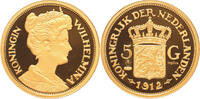 5 Gulden goud Replica 5 Gulden goud 1912 in Verguld Zilver -
