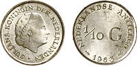 1/10 Gulden 1/10 Gulden Juliana zilver Nederlandse Antillen jaar 1954 -