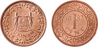 1 Cent 1 Cent wapen zonder mmt verkoperd staal Suriname jaar 1988 -