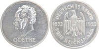 5 Mark Germany Weimar Goethe 5 Mark silver 1932G XF/AU -