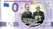 0 Euro 0 Euro biljet Portugal 2022 - Gago Coutinho e Sacadura Cabral KLEUR -