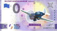 0 Euro 0 Euro biljet USA 2022 - Military Aviation Museum - P40 Kittyhawk KLEUR -