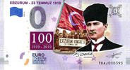 0 Euro 0 Euro biljet Turkije 2019 - Erzurum KLEUR -