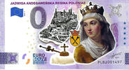 0 Euro 0 Euro biljet Polen 2022 - Jadwiga Andegawenska Regina Poloniae KLEUR -
