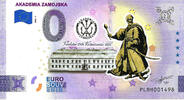 0 Euro 0 Euro biljet Polen 2022 - Akademia Zamojska KLEUR -