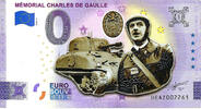0 Euro 0 Euro biljet Frankrijk 2023 - Mémorial Charles de Gaulle KLEUR -