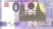 0 Euro 0 Euro biljet Zwitserland 2021 - La Cathédrale Notre-Dame de Lausanne KLEUR -