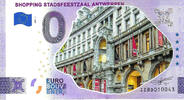 0 Euro 0 Euro biljet België 2022 - Shopping Stadsfeestzaal Antwerpen KLEUR -