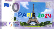 0 Euro 0 Euro biljet Specimen 2021 - Paris 2024 I KLEUR -