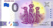0 Euro 0 Euro biljet Duitsland 2024 - Kölner Zoo Stokstaartjes -