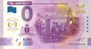 0 Euro 0 Euro biljet Nederland 2025 - Amsterdam VI Gezicht op Nieuwezijds Voorburgwal ANNIVERSARY -