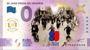 0 Euro 0 Euro biljet Nederland 2025 - 80 Jaar Vrede en Vrijheid ANNIVERSARY KLEUR -